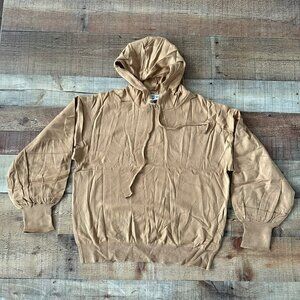 Workshop republic clothing mustard yellow pullover hooded sweatshirt hoodie -L